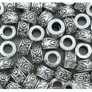 Spacer Bead - 8 x 5mm - Antique Silver