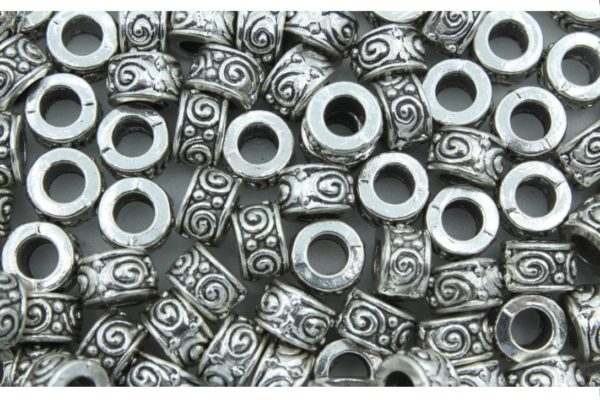 Spacer Bead - 8 x 5mm - Antique Silver