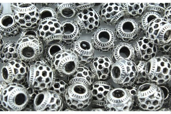 Filigree Bead - 10mm - Antique Silver