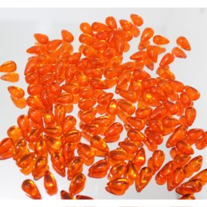 Smooth Drop - Czech - 10 x 6mm - Orange