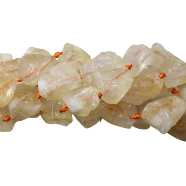 Citrine - 25mm - Tumblestone - Rough - 38cm Strand