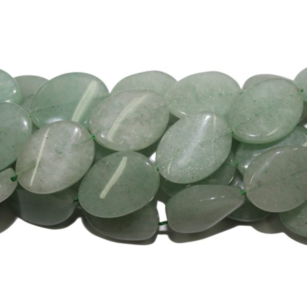 New Jade - Oval - Flat Twist - 20 x 15mm - 40cm Strand