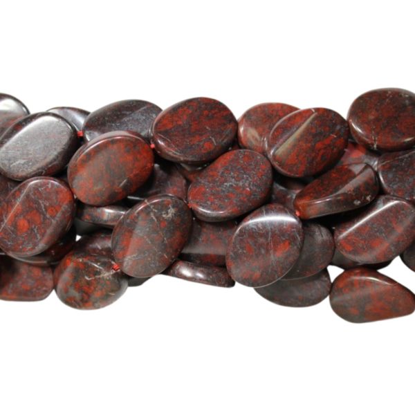 Jasper - Oval - Flat Twist - 20 x 15mm - 40cm Strand