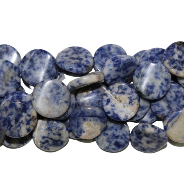 Sodalite - Twist Coin - 18mm - 39cm Strand