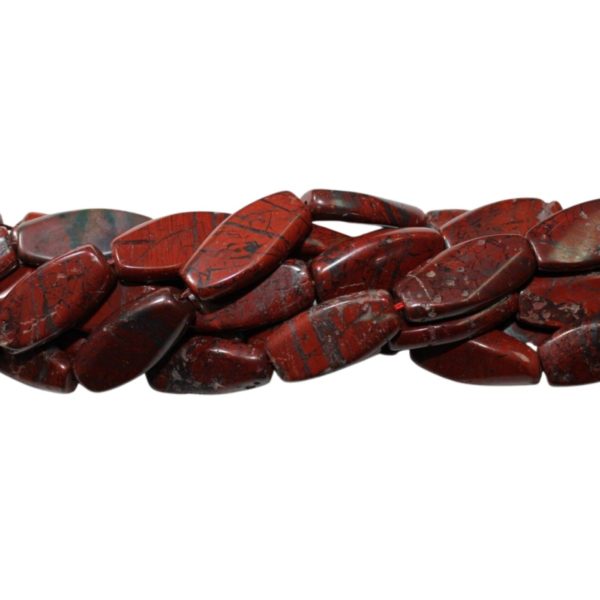 Mahogany Jasper - Twisted Flat Barrel - 30mm - 39cm Strand