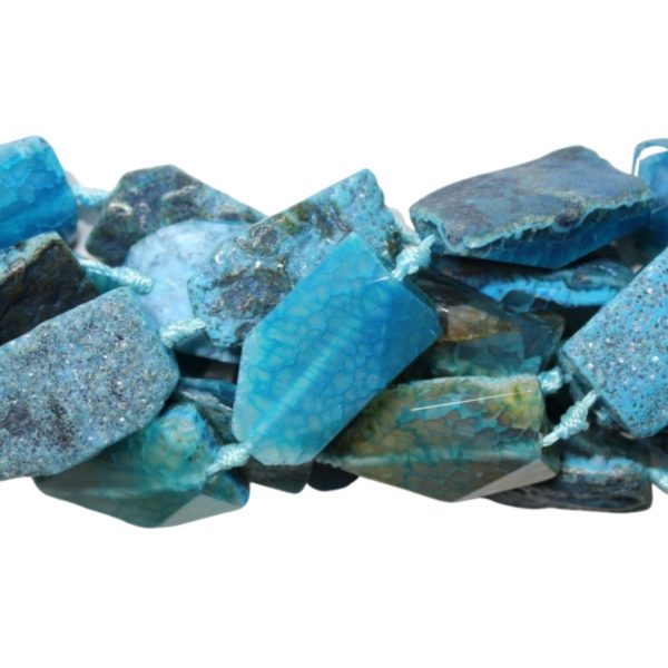 Blue Skin Agate - 30 x 16mm - 40cm Strand