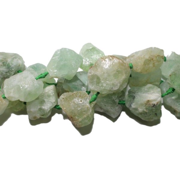 Prehnite - 25mm - Tumblestone - Rough - 38cm Strand