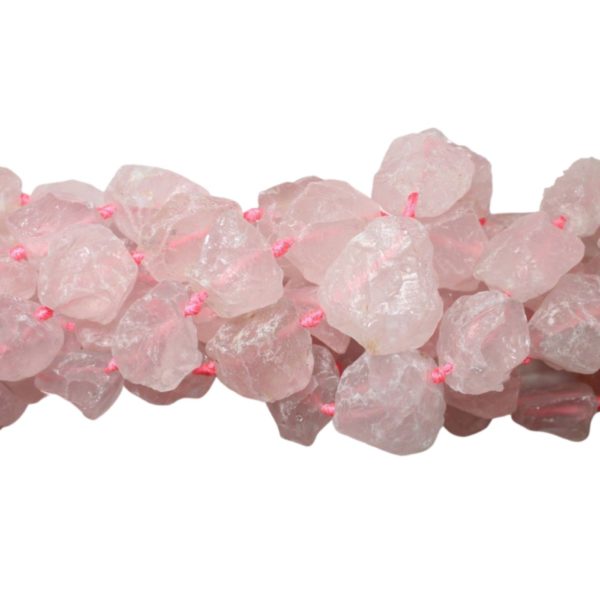 Rose Quartz - 25mm - Tumblestone - Rough - 38cm Strand