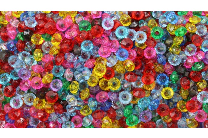 Flat Bicone 6mm – 100pc pack – Mix Colour – Bead, Trimming & Craft Co