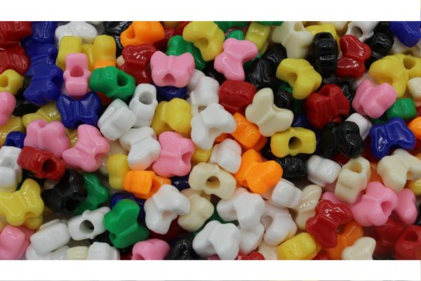 Butterfly Pony Bead - 13mm - Opaque Mix