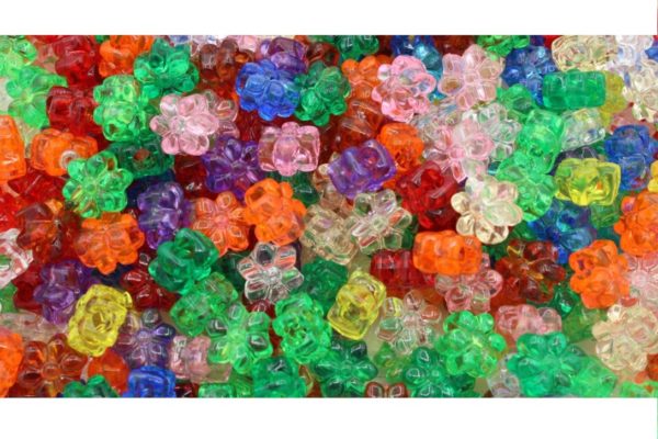 Flower Pony Bead - 13mm - Transparent Mix