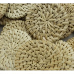 Circle - Wood / Raffia - 40mm - Natural