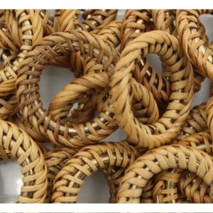 Circle - Metal / Raffia - 40mm - Brown