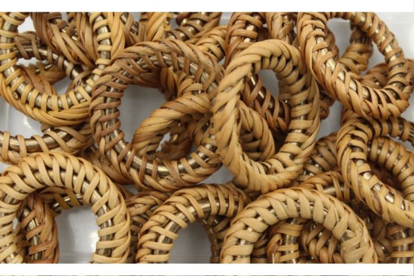 Circle - Metal / Raffia - 40mm - Brown