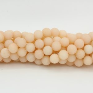 Jade Matte - Dyed Apricot - 8mm Round - 40cm Strand