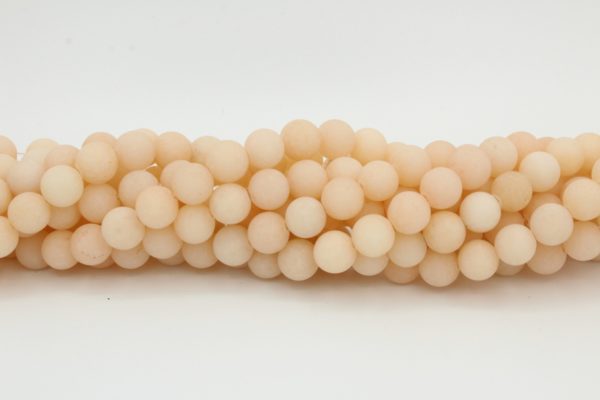 Jade Matte - Dyed Apricot - 8mm Round - 40cm Strand