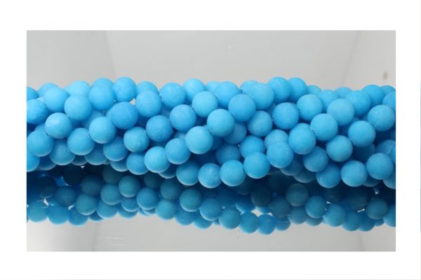 Jade Matte - Dyed Blue - 8mm Round - 40cm Strand