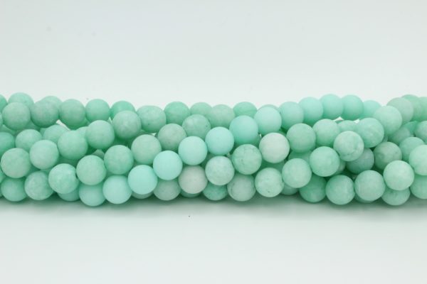 Jade Matte - Dyed Lt Green - 8mm Round - 40cm Strand