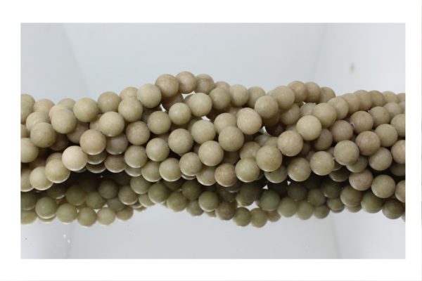 Jade Matte - Dyed Olive - 8mm Round - 40cm Strand