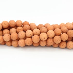 Lava Stone - Light Brown - Dyed - 8mm Round - 40cm Strand