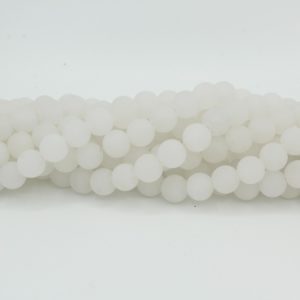 White Jade Matte - 8mm Round - 40cm Strand