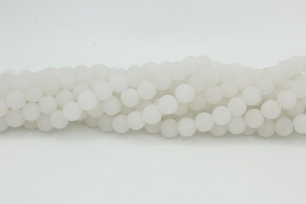 White Jade Matte - 8mm Round - 40cm Strand