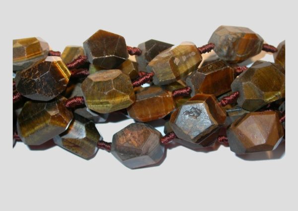 Tiger Eye - 20mm Faceted Nugget - 37cm Strand