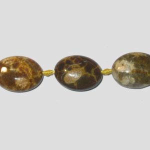 Tiger Agate - 20 x 15mm Flat Oval - 38cm Strand