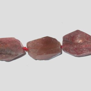 Agate - Faceted Nugget - Pink - 22mm - 20cm Strand