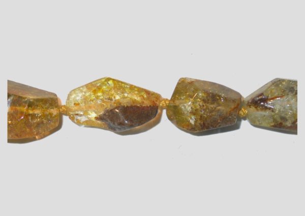 Agate - Faceted Nugget - Yellow - 22mm - 20cm Strand