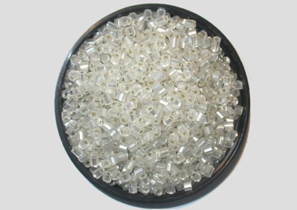 6/0 Bugle - Crystal Silverlined - Price per gram