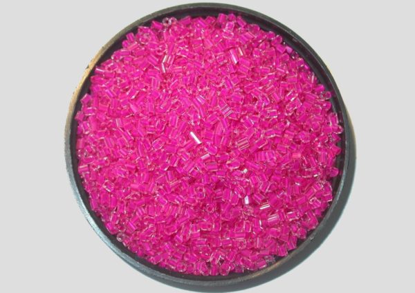 8/0 Bugle - Dk Pink Colourlined - Price per gram