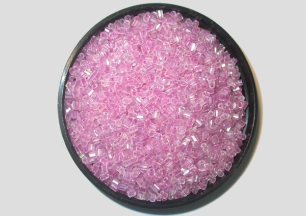 8/0 Bugle - Pink Colourlined AB - Price per gram