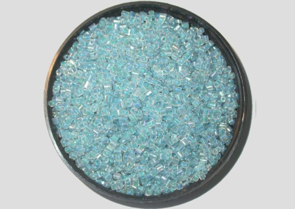 8/0 Bugle - Lt Blue Colourlined AB - Price per gram