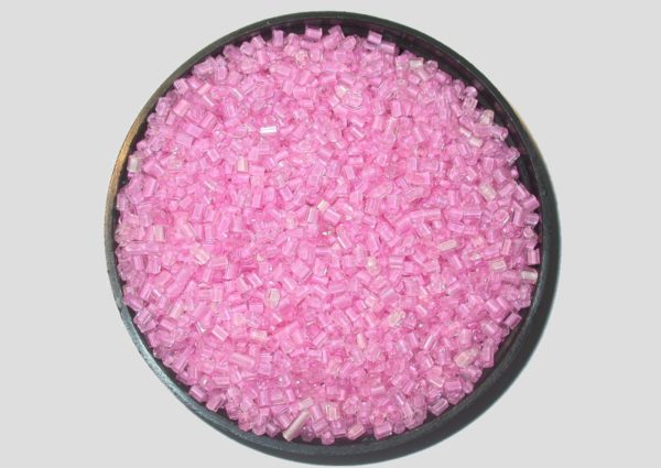 8/0 Bugle - Lt Pink Colourlined - Price per gram