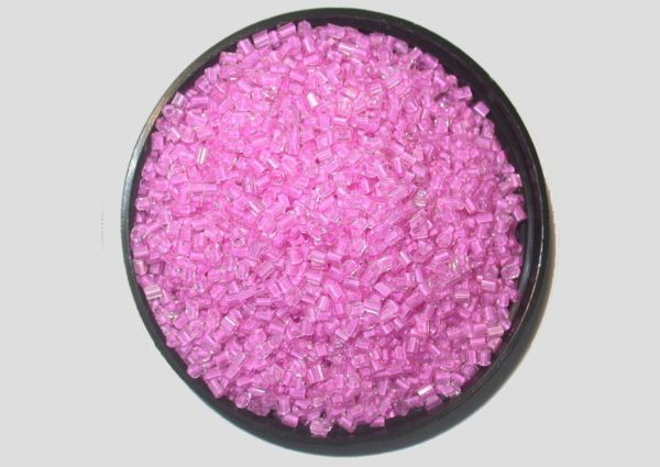 8/0 Bugle - Pink Colourlined - Price per gram