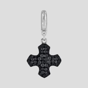 Pave Cross - 14mm - Silver Night / Jet