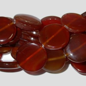 Agate - 25mm Flat Coin - 37cm Strand