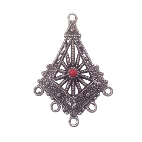 46 x 32mm - Filigree Drop - Red