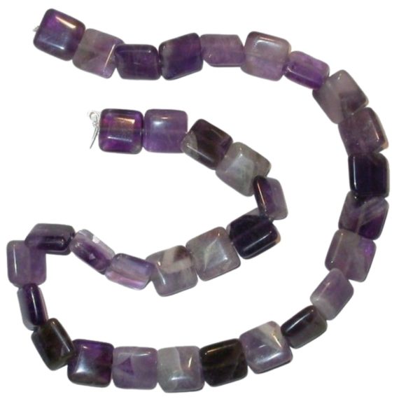 Amethyst 12mm Flat Square - 40cm Strand