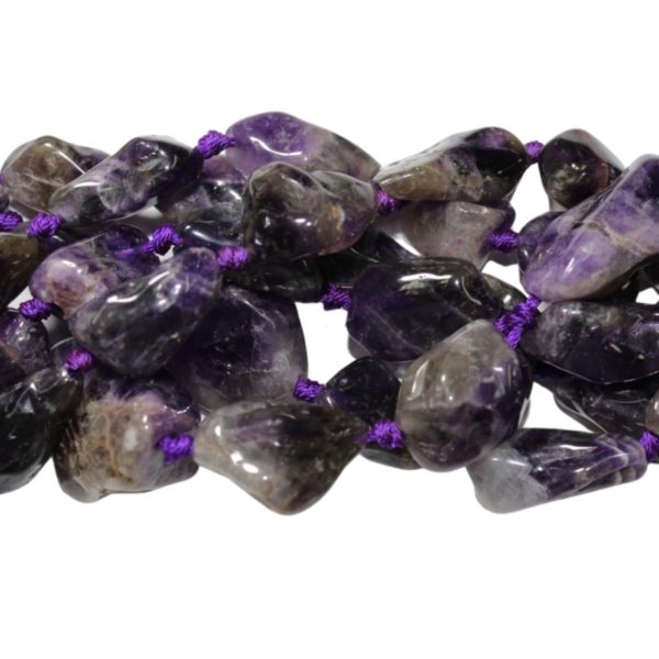 Amethyst - Stretch Nugget - 30mm - 40cm Strand