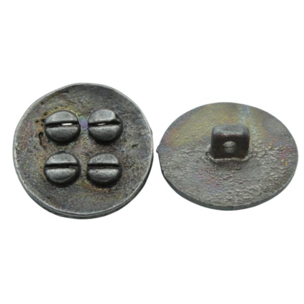 Metal Button - 4 Studs - 21mm - Antique Silver