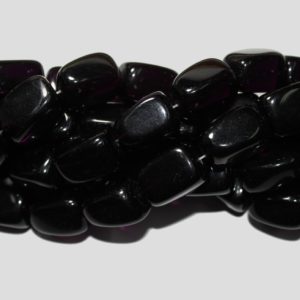 Black Agate - 20 x 12mm Rect Barrel - 40cm Strand