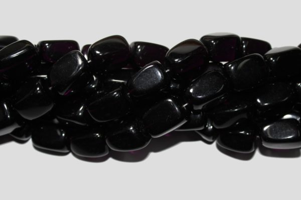 Black Agate - 20 x 12mm Rect Barrel - 40cm Strand