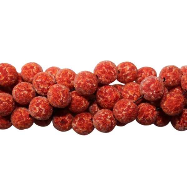 Caviar Bead - 12mm - Light Red - 33cm Strand