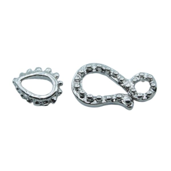 S Clasp - Textured - 10mm - Antique Silver