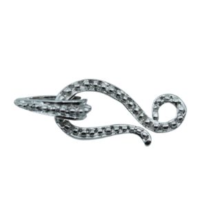 S Clasp - Textured - 22 x 11mm - Antique Silver