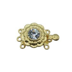 Diamonte Clasp - 3 Row - 12mm - Gold