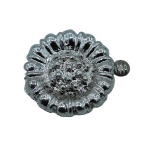 Floral Clasp - 18mm - Antique Silver