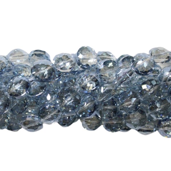 Faceted Coin - 14mm - Lt Blue - 31cm Strand